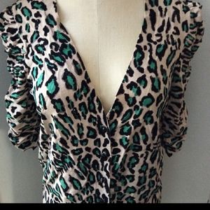 INC Leopard cardigan sweater